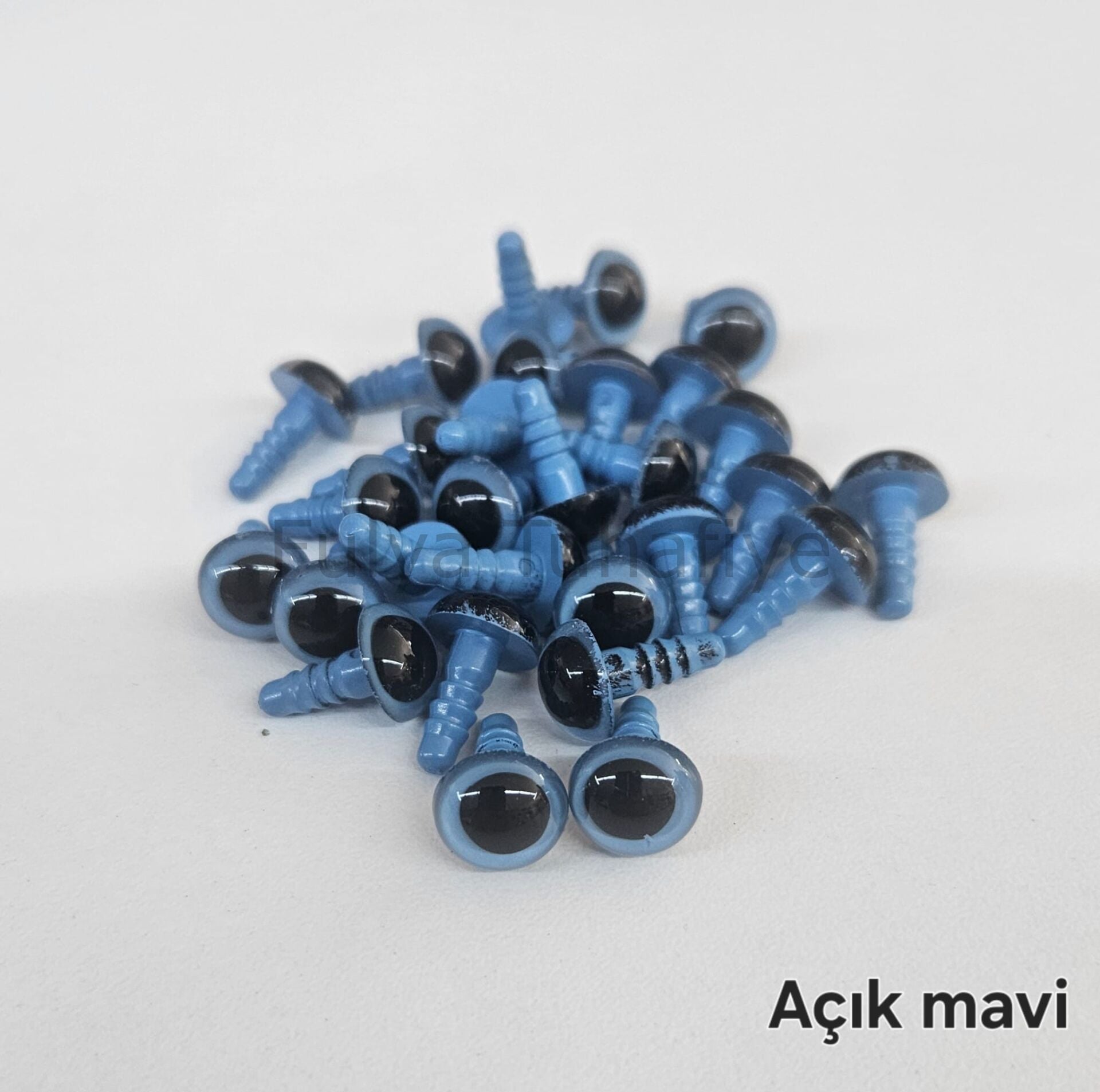 10 mm Renkli İthal Amigurumi Göz Açık Mavi