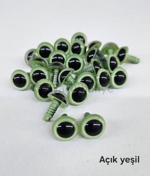 14 mm Renkli İthal Amigurumi Göz Açık Yeşil