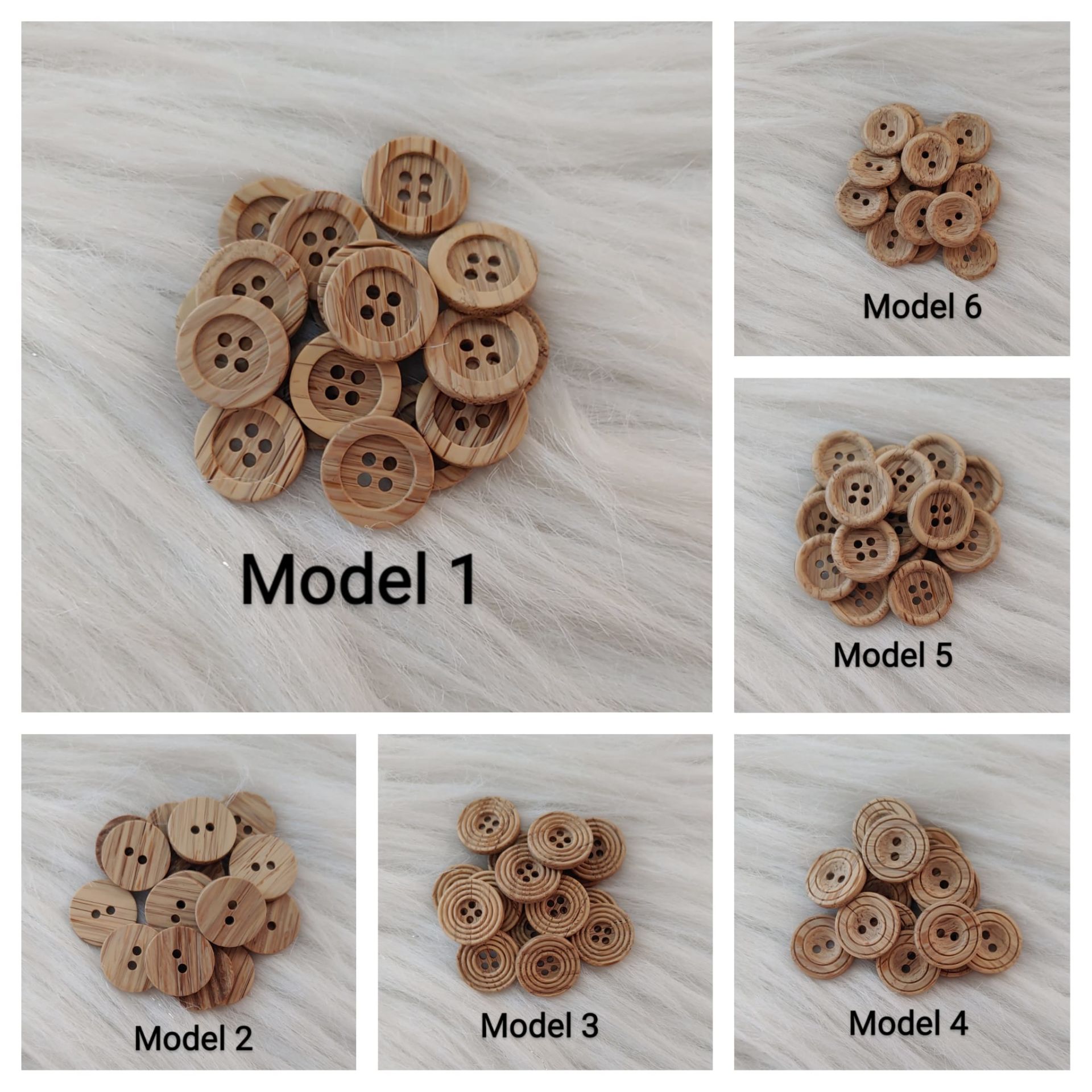 Ahşap Görünümlü Polyester Düğme 1,5 cm