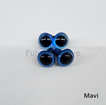 14 mm Renkli İthal Amigurumi Göz Mavi