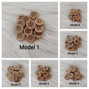Ahşap Görünümlü Polyester Düğme 1,7 cm
